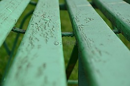 長凳,綠色,秋