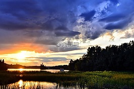 日落,景觀,暮光之城