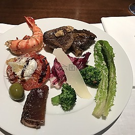 在晚上,自助餐,酒店