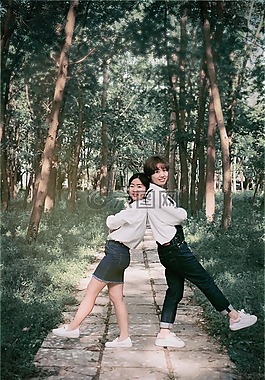 樹林,小徑,綠色