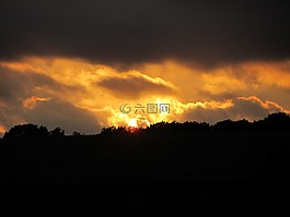 太陽,日落