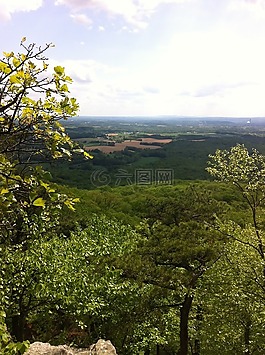山,查看,地平線