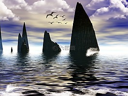 巖,海,幻想