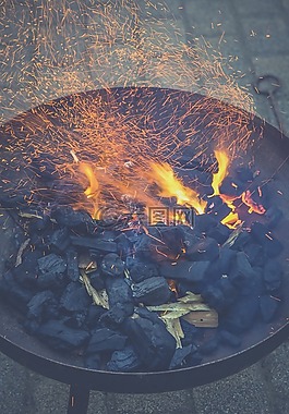火,火盆,余燼