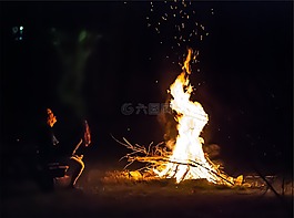 篝火,露營(yíng),火焰