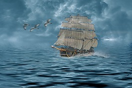 馬蹄,海洋,船