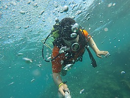 潛水員,selfie,海
