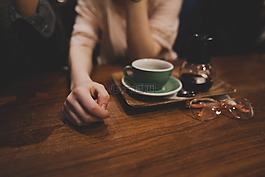 杯,咖啡,表