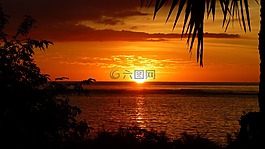 日落,余輝,傍晚的天空