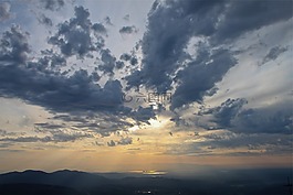 日落,天空,云