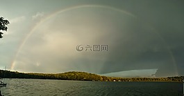 彩虹,湖,拱