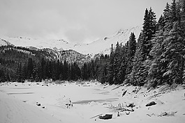 雪,湖,山