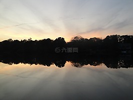 日落,日出,夏天