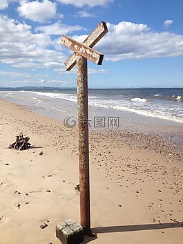 海灘,沙,海濱