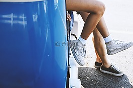 車,夫婦,腳