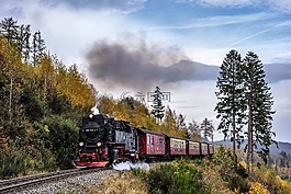 蒸汽機車,在樹脂,鐵路