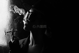 黑色,香煙,黑暗