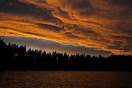 日落,abendstimmung,余輝