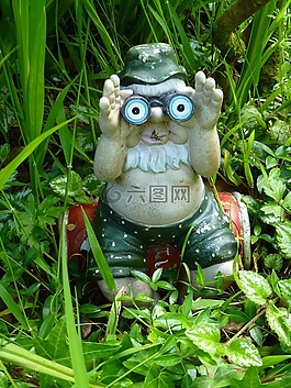 侏儒,花園,雙筒望遠(yuǎn)鏡