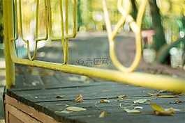 黃色,欄桿,木材