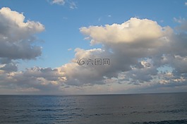 云,天空,海