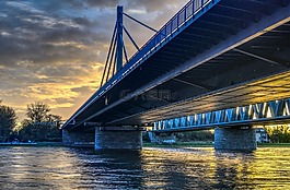 橋,水域,河