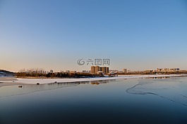 冬季,水域,黎明