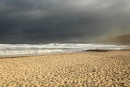 海灘,風暴,沙