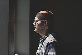 男子,家伙,眼鏡