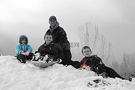 家庭,樂趣,雪