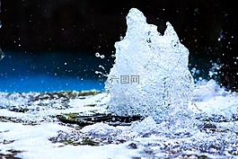 噴泉,水,一滴水