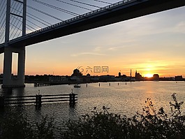 城市,景觀,全景
