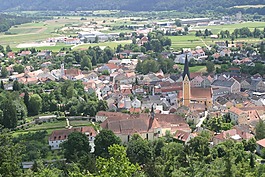 在阿尔谷 dietfurt,查看,中世纪的地方