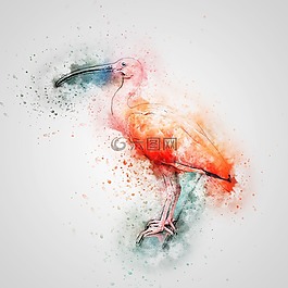 朱鷺,鳥(niǎo),紅羽毛