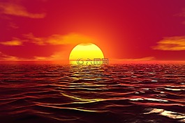 日落,海洋,自然