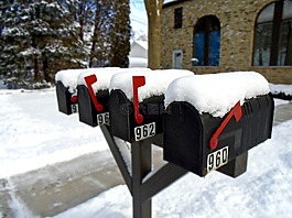 郵箱,冬天,雪