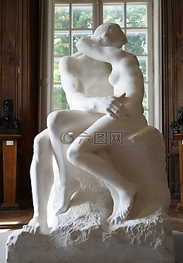 吻,雕塑,羅丹