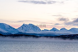 北極,山,冬天