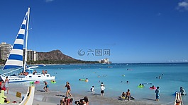 夏威夷,海灘,太陽