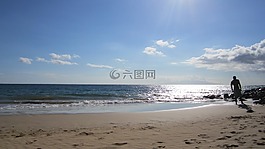 夏威夷,海灘,太陽