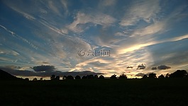 日落,sauerland,背光