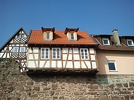 德國,fachwerkhaus,hirschhorn