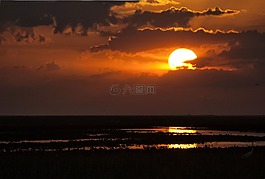日落,太陽,天空