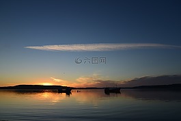 日落,海,天空