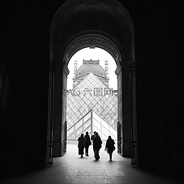 黑色和白色,單色,人
