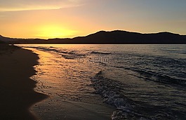克里特島,日落,海