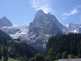 山,冰川,瑞士