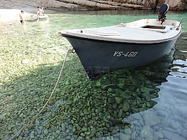 船,深處,海