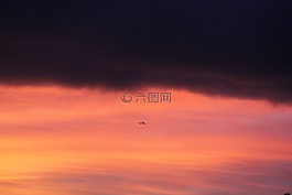 天空,日落,機