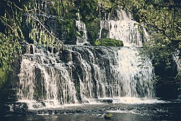 瀑布,河,溪